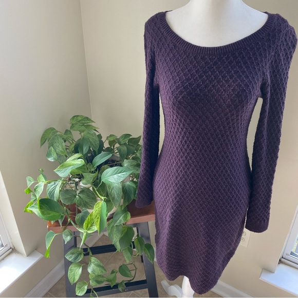LOFT Dresses Loft Eggplant Knit Midi Dress Poshmark